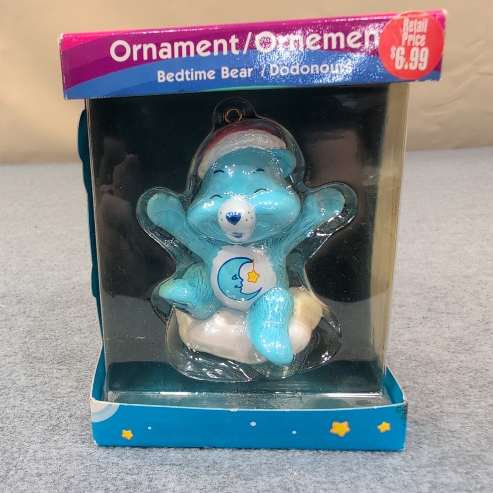 2005 Care Bears Bedtime Bear Ornament‎ Les Calinours Blue Moon Star NOS